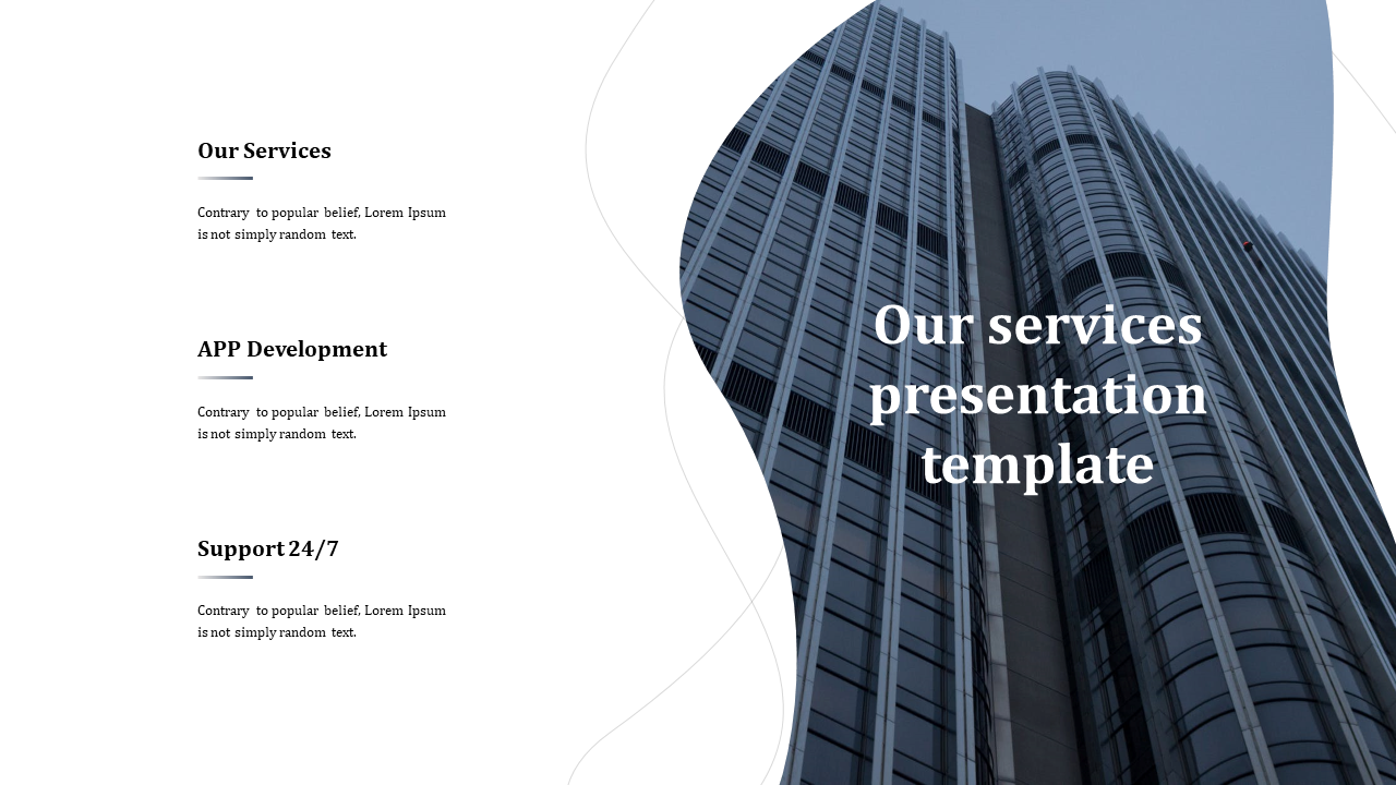 our services presentation template